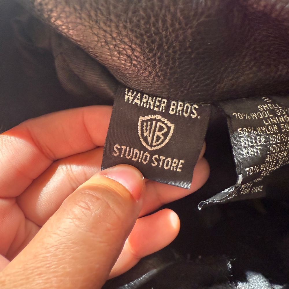 Warner Bros. Black and Tan Varsity Jacket size S - Picture 11 of 14